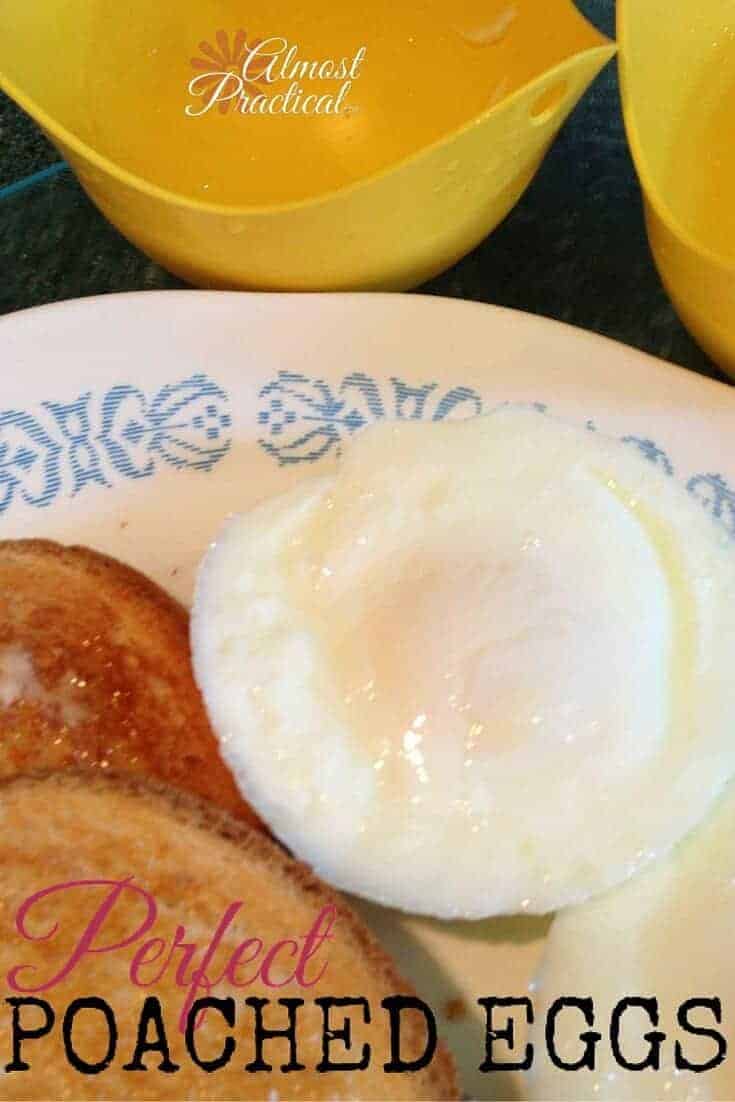 Make poached eggs using silicone egg cups - comes out perfect every time!