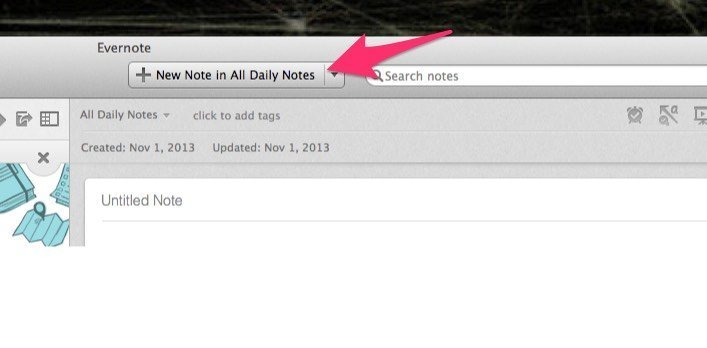 Type a note in Evernote