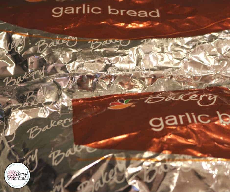 Garlic bread for a pasta dinner.