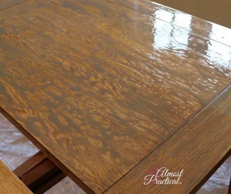 How to Stain a Wood Veneer Kitchen Table Top A Refinishing DIY