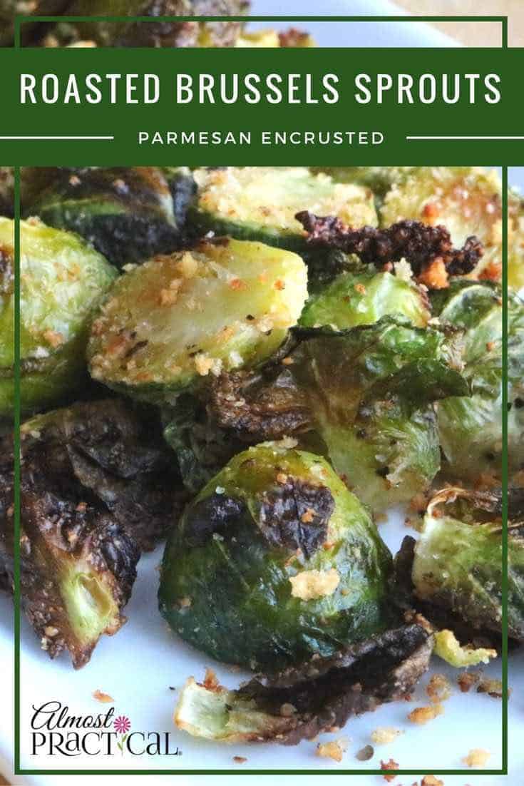 Parmesan encrusted roasted brussels sprouts recipe.