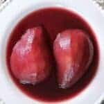 Poached pears recipe for the Instant Pot® - an easy dessert recipe from The "I Love My Instant Pot®" Recipe Book by Michelle Fagone.