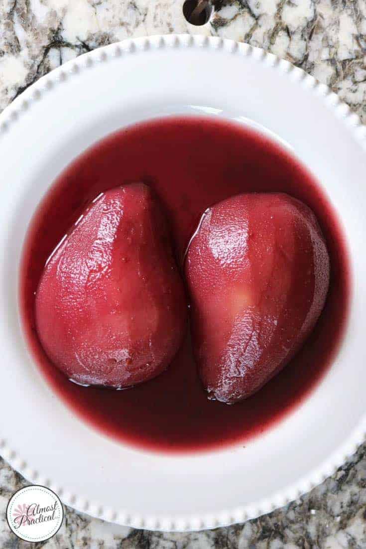 Poached pears recipe for the Instant Pot® - an easy dessert recipe from The "I Love My Instant Pot®" Recipe Book by Michelle Fagone.