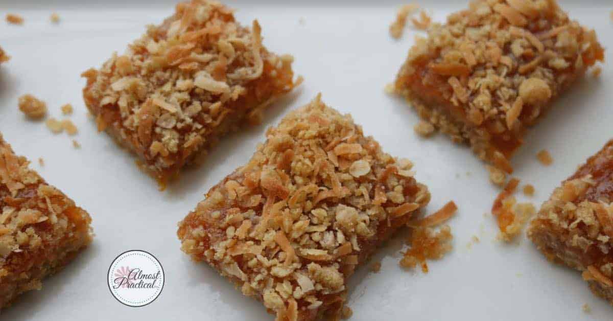 Apricot coconut bars - simple and easy recipe