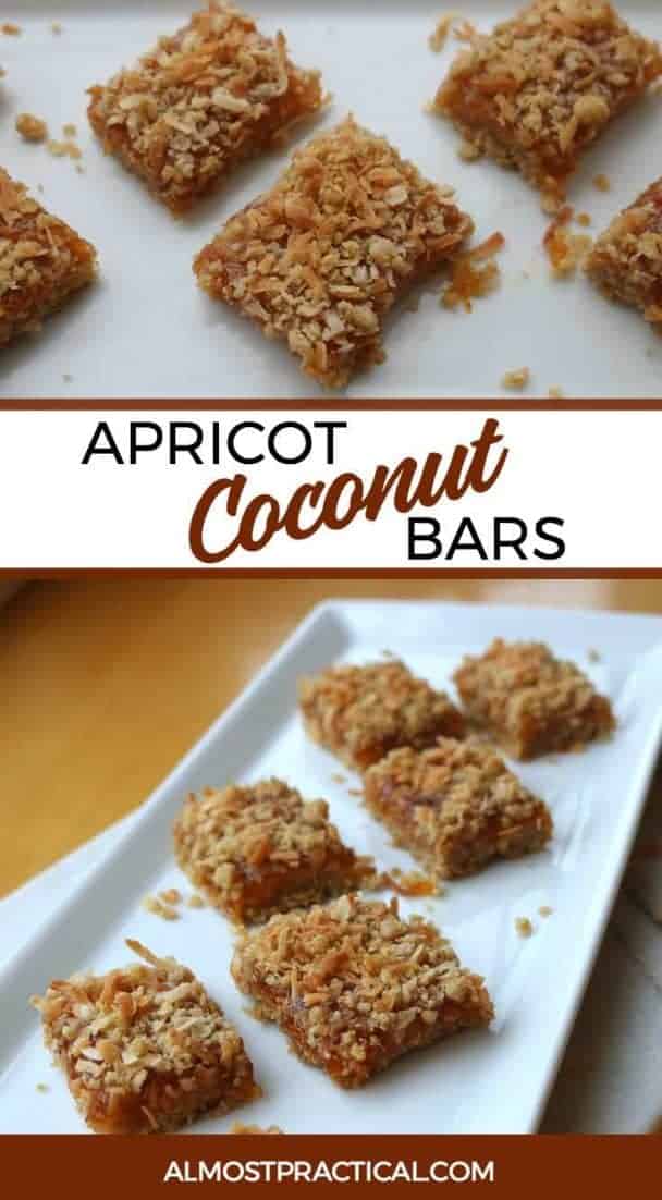 Apricot Bars With Coconut Crumble Topping - Almost Practical