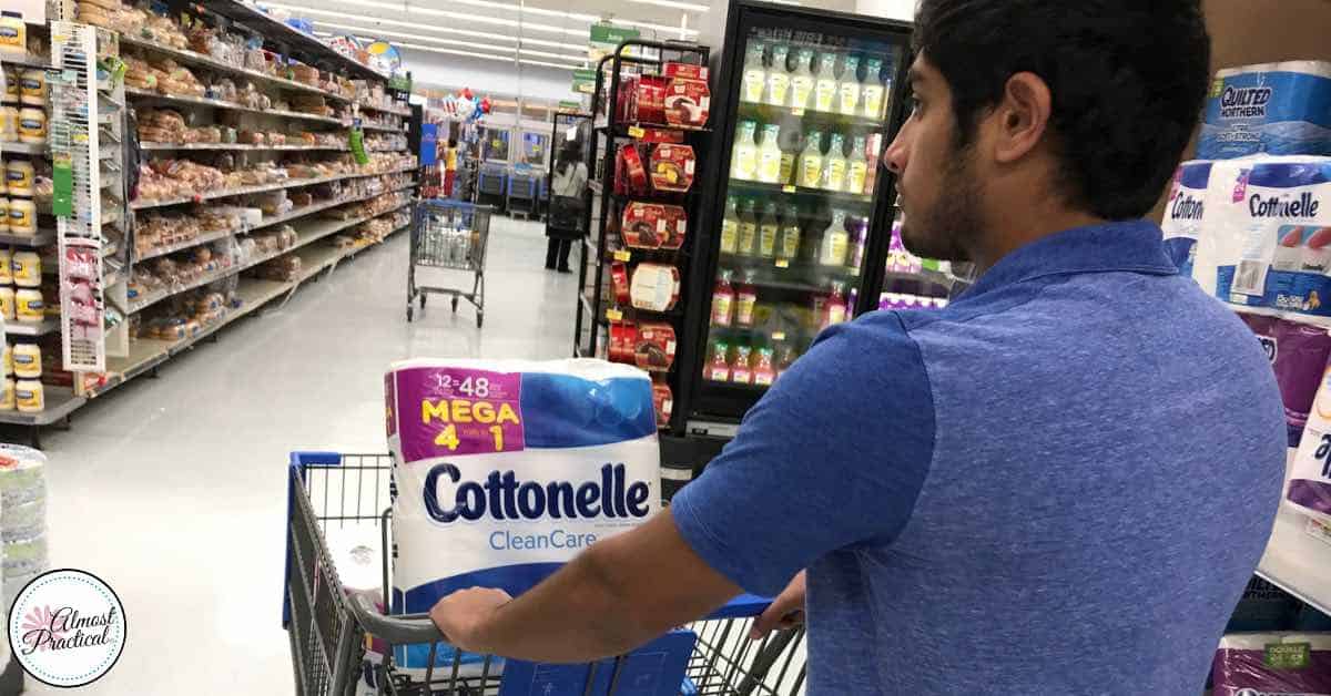 Shopping for Cottonelle at Walmart.