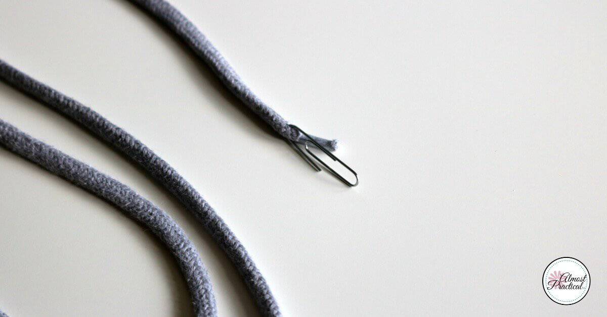 paperclip hack - thread your drawstring