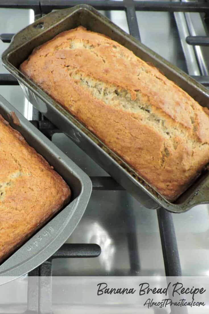 photo of loaves of banana bread still in loaf pans