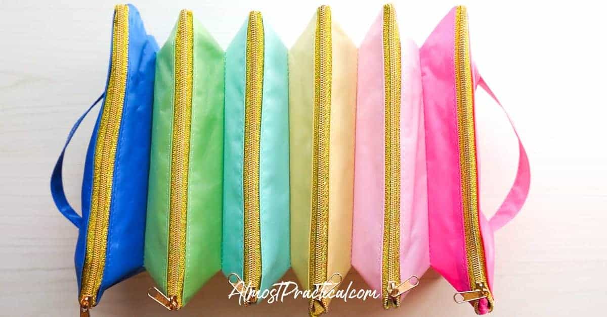 photo of the Erin Condren Accordion Zipper Pouch expanded with zippers closed.