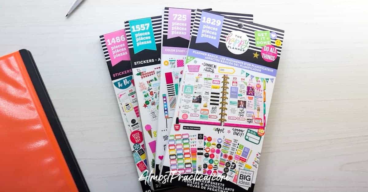 a selection of four Happy Planner Sticker Books