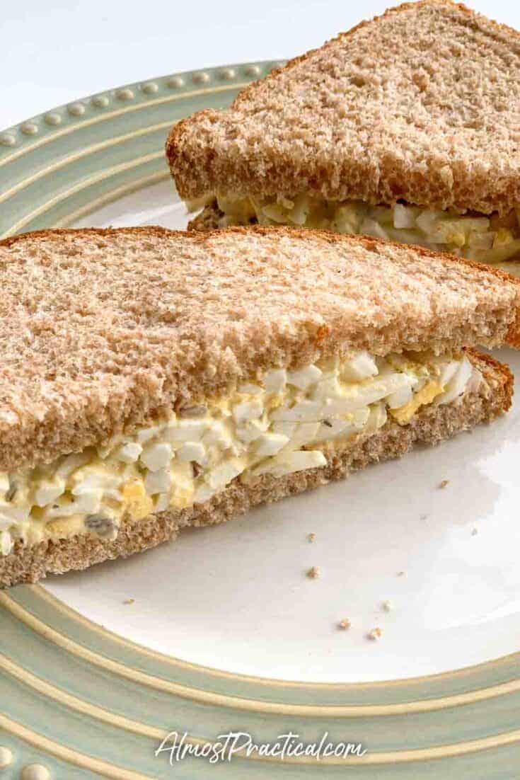 egg salad sandwich on a plate