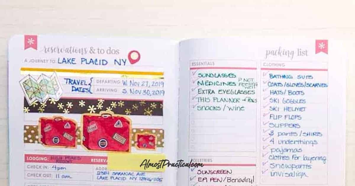 Inside the Erin Condren Travel Journal planning pages.