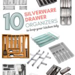 collage of silverware drawer organizers