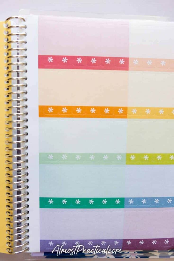 Sticker page in the new Erin Condren coiled notebook