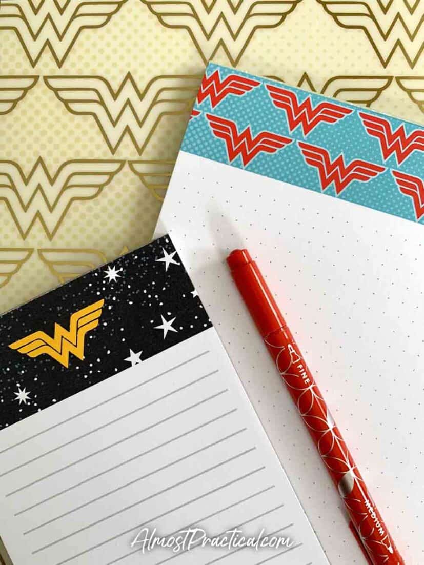 Erin Condren Wonder Woman Collection tablets and notepads