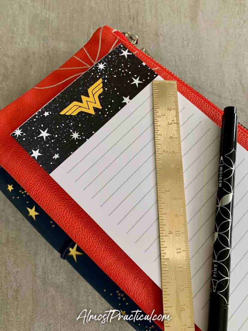 Petite Planner folio, Planny Pack, and Notepad from the new Erin Condren Wonder Woman Collection.