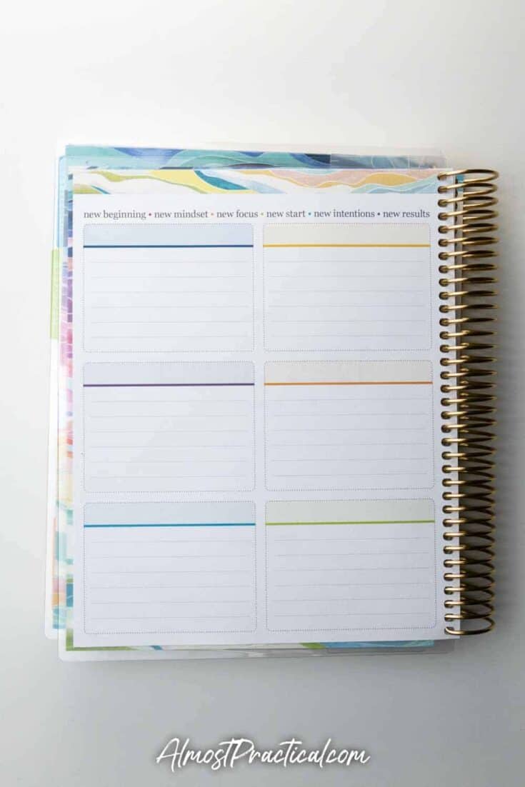 Goals and intentions pages in the Erin Condren Daily LifePlanner 2020-2021