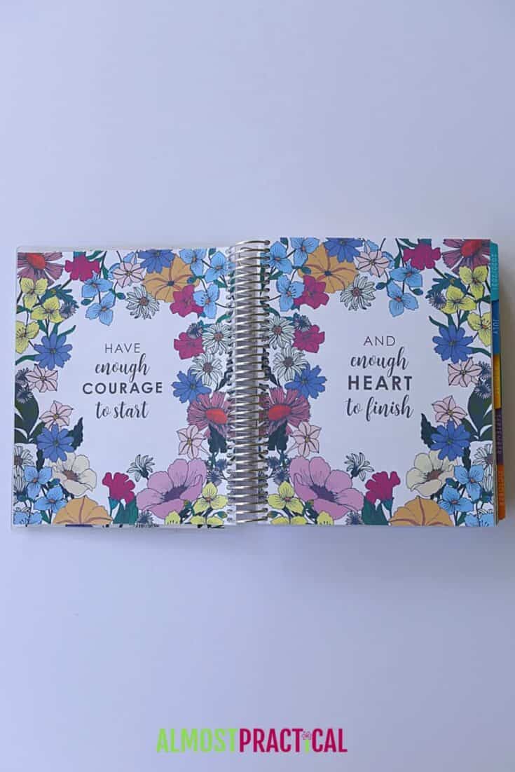 Erin Condren Flower Power LifePlanner quotes pages