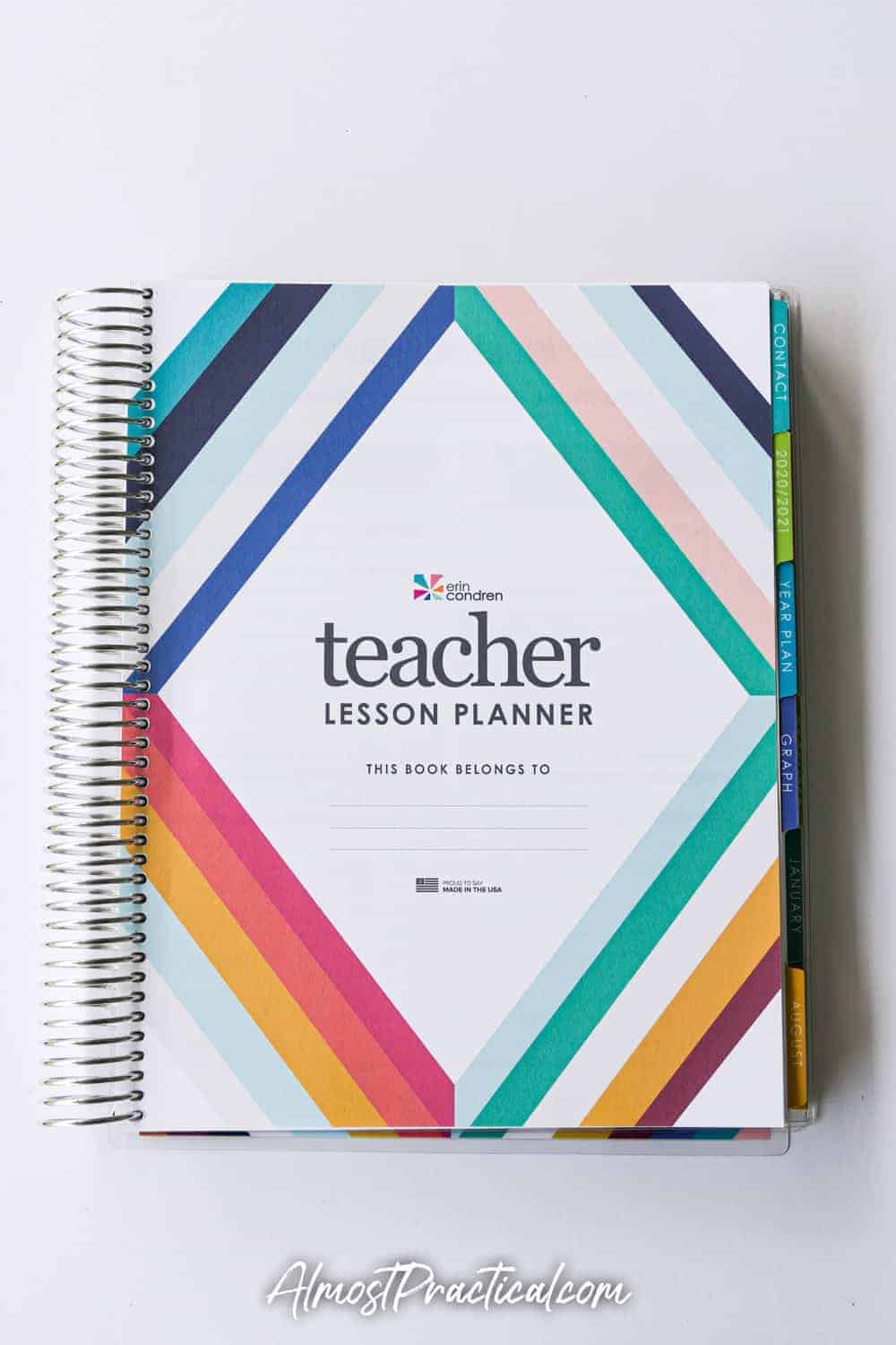 210 Pages of Planning Potential - Kaleidoscope Interior Design Month 2020-2021 Be The Hero Teacher Lesson Planner August 2020-July 2021 Erin Condren 12 