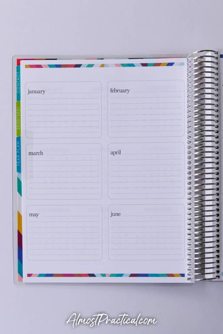 Yearly Planning Pages in Coiled Erin Condren Teacher Planner