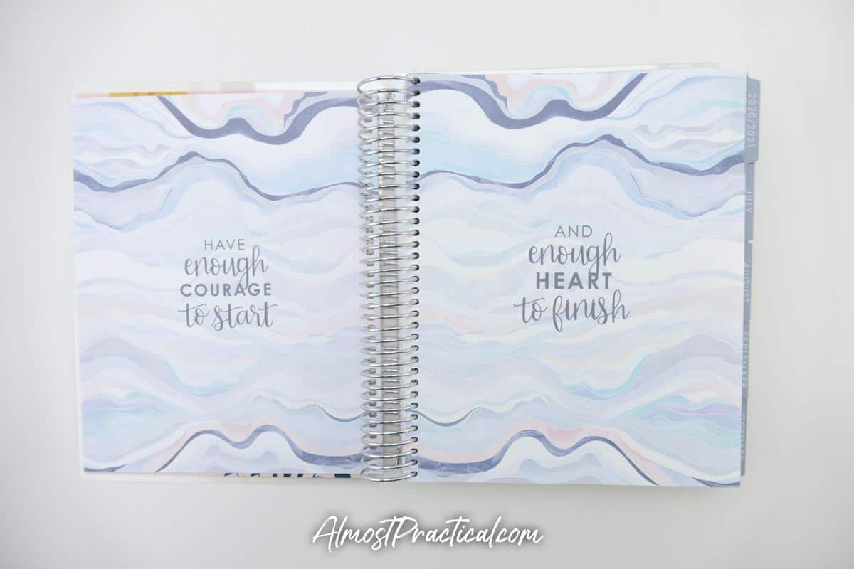 Quotes pages in the Erin Condren Monthly Planner