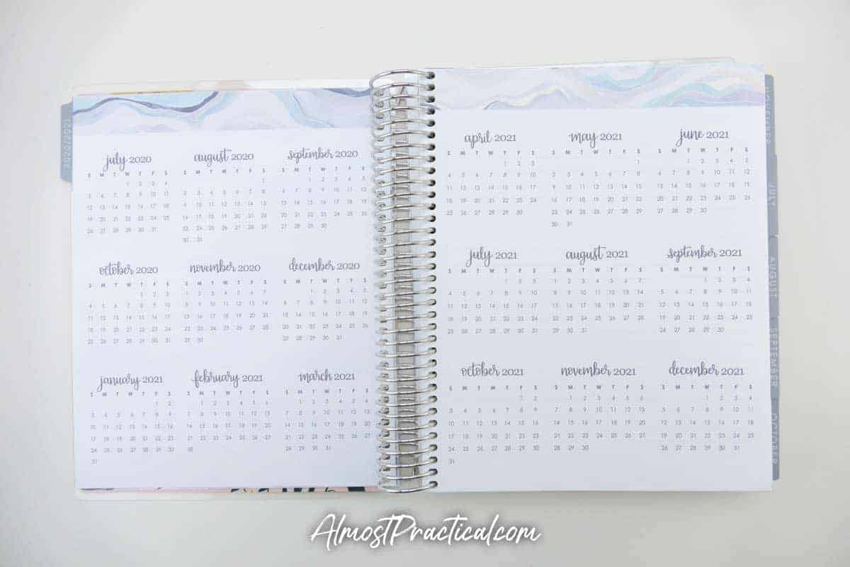 Mini Months pages in the Erin Condren Monthly Planner