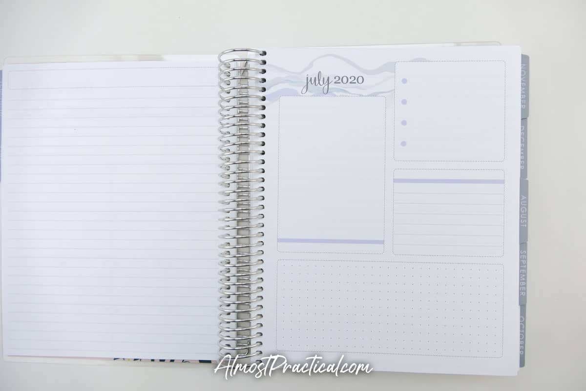 Productivity pages in the Erin Condren Monthly Planner