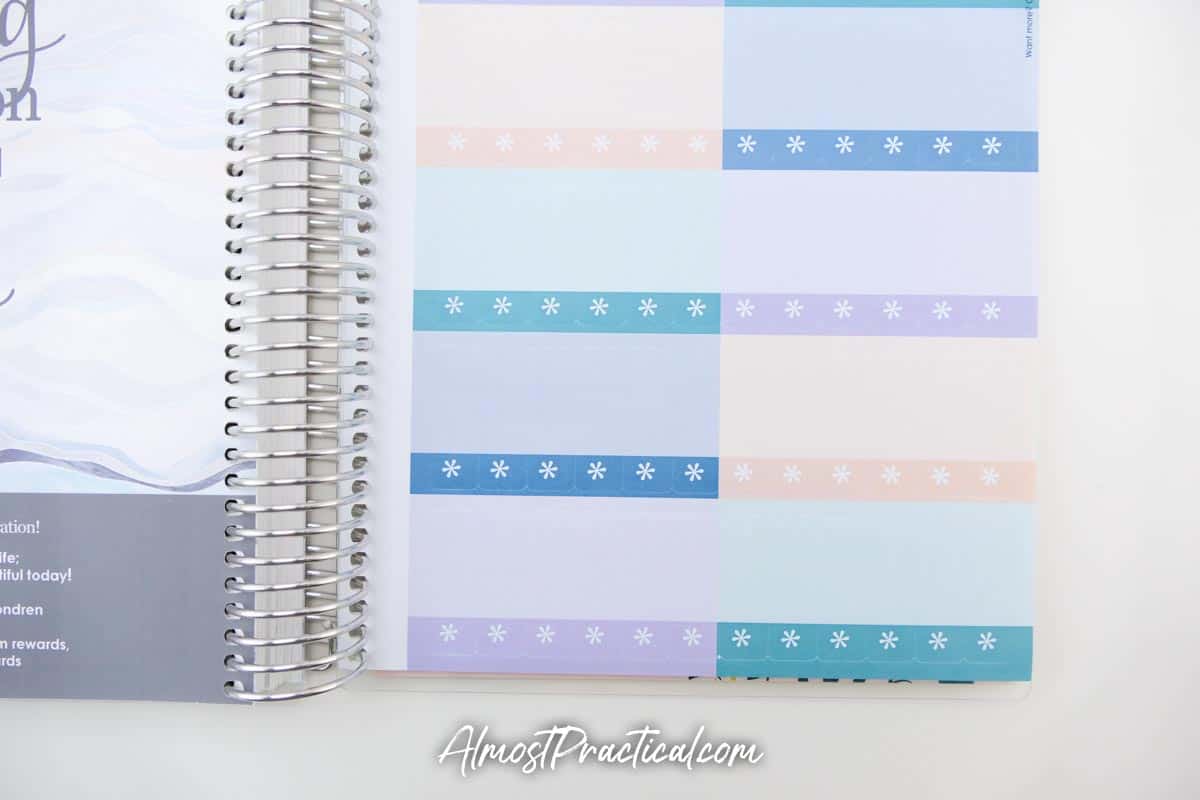 Stickers pages in the Erin Condren Monthly Planner