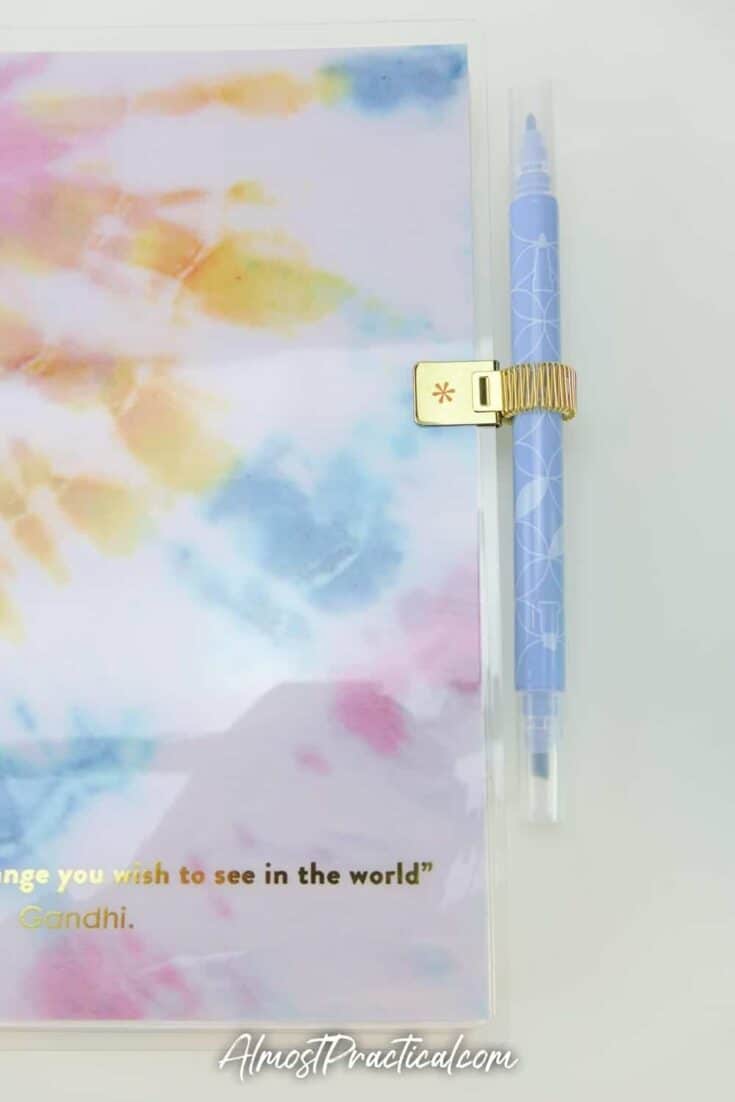 Erin Condren Metal Pen Holder attached to a LifePlanner