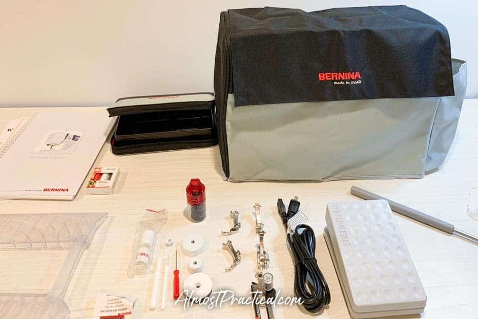 accessories that came in the box with the Bernina 475 qe sewing machine