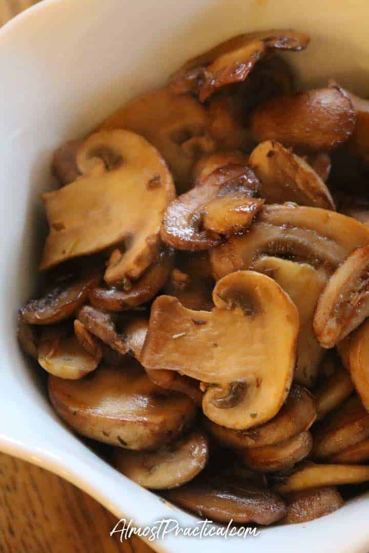 sauteed mushrooms in a bowl