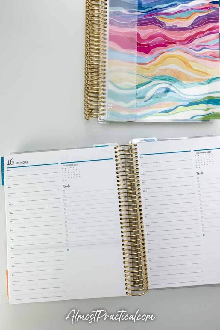 Erin Condren weekday page in the Daily Duo LifePlanner