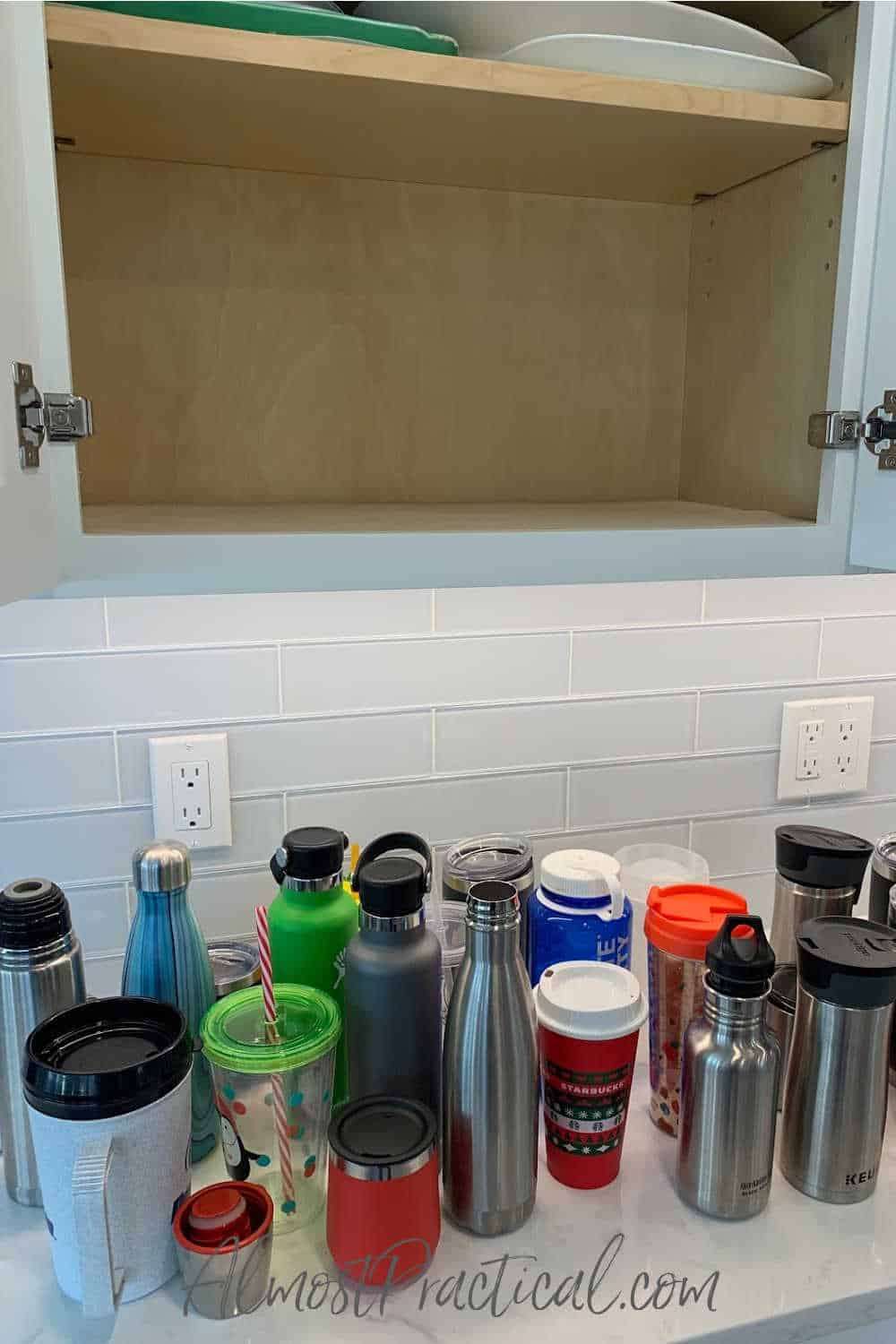 How to Organize Water Bottles, Tumblers, and Travel Mugs