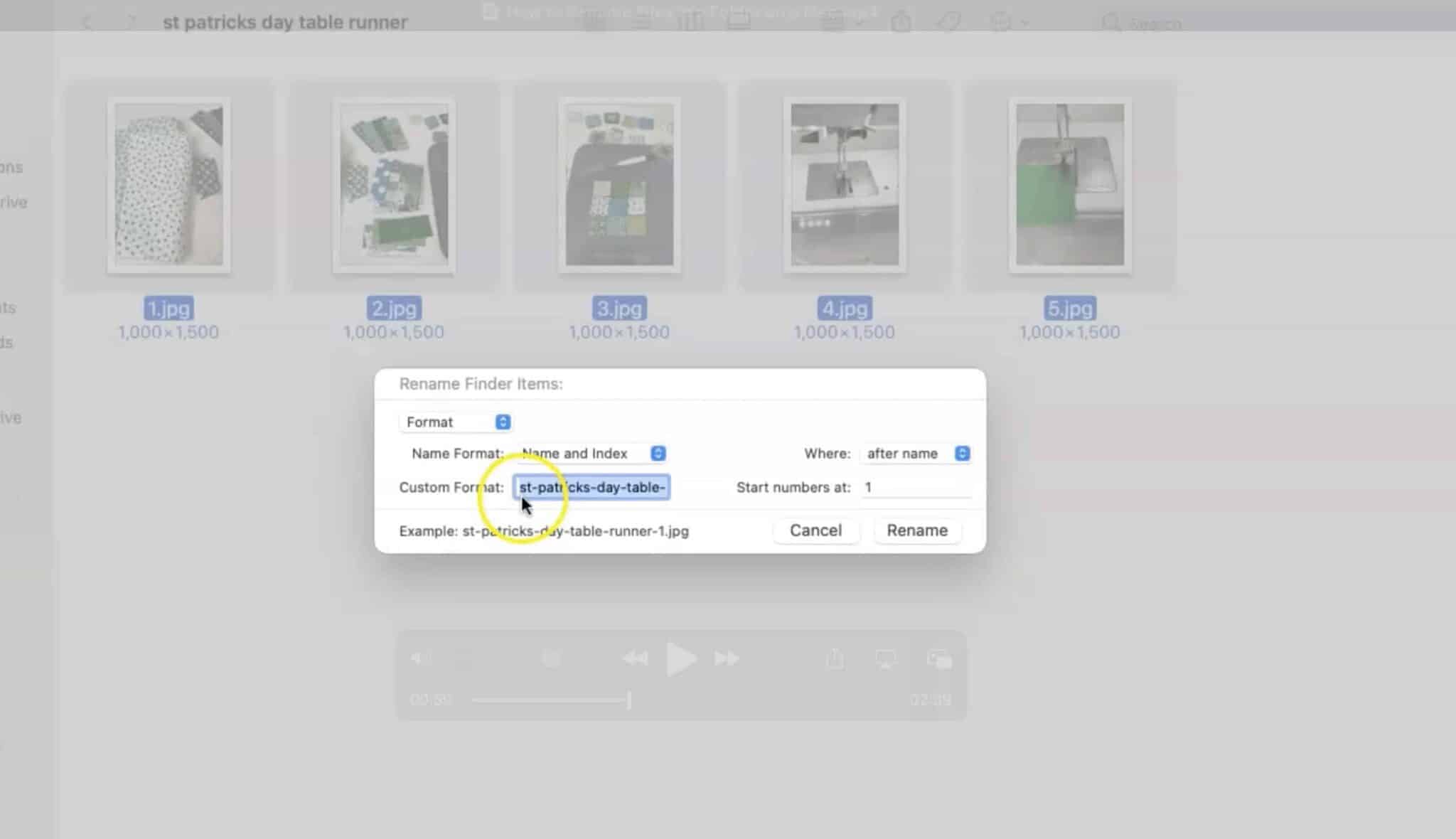 rename files on mac by clicking