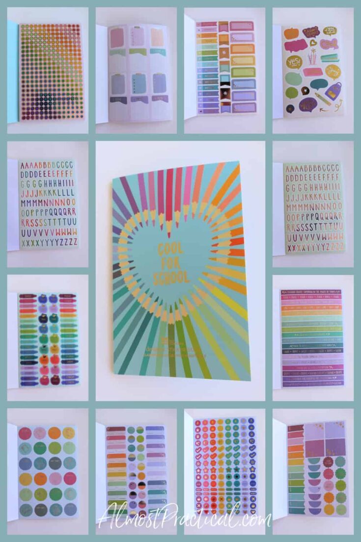 cool for school sticker book from Erin Condren - collage of all the pages