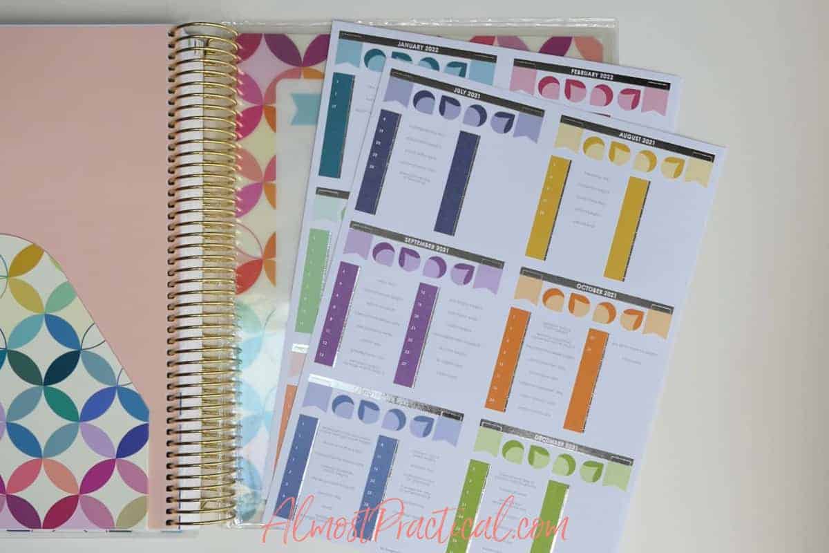 holiday stickers pages in the Erin Condren Teacher Lesson Planner