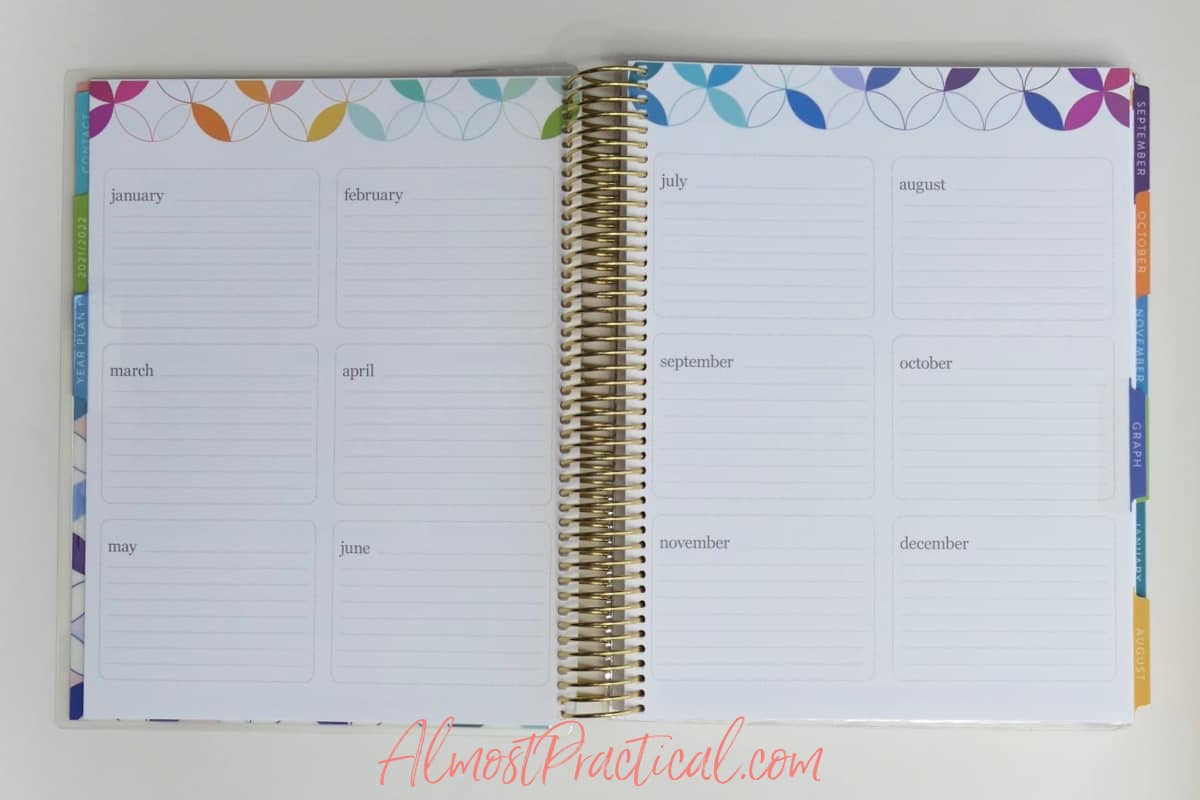 yearly planning pages in the Erin Condren Teacher Lesson Planner