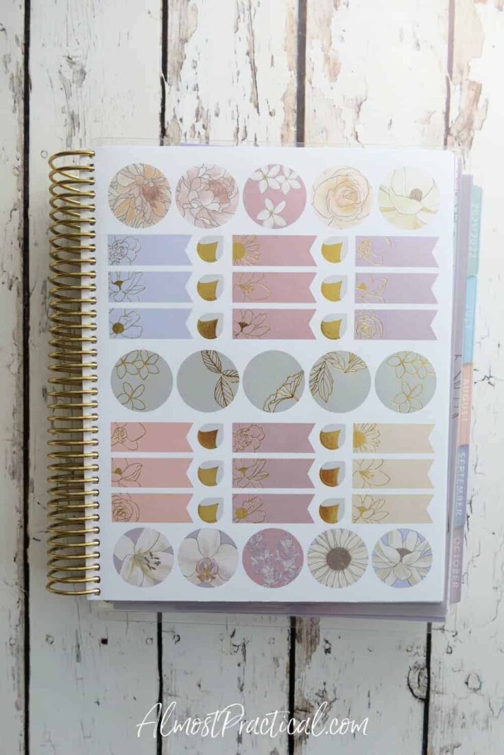 Planner Kit Stickers Gold and Black Foil Printable Planner for Erin Condren  & EC Happy Planner Elegant Tassels Washi Ribbons 