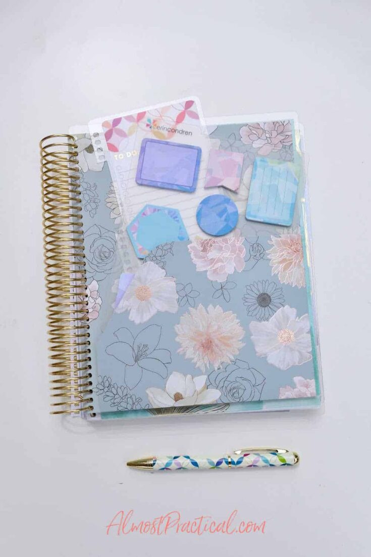 erin condren planner folder in the Flora design