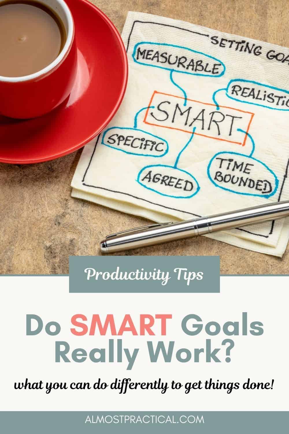 smart goals outlined on a napkin