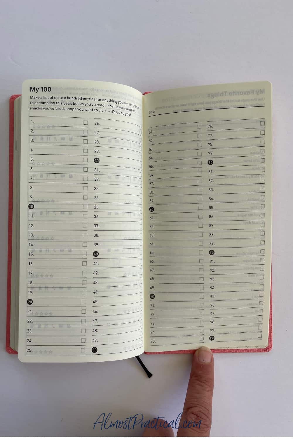 top 100 page in planner