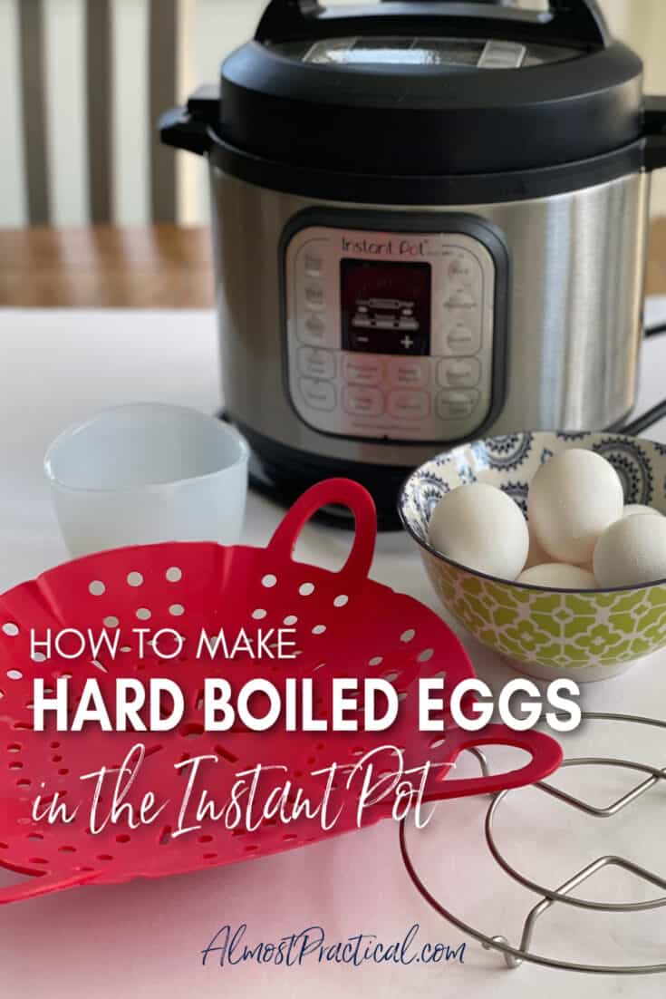 Instant pot with bowl of eggs and trivets