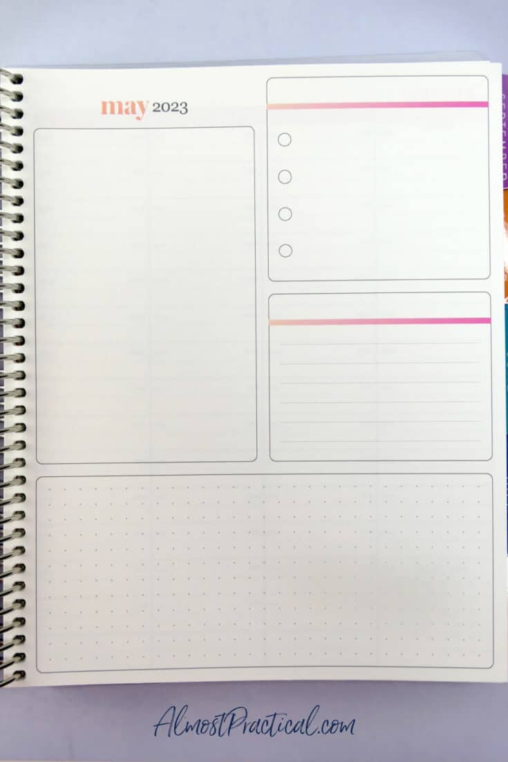 erin condren life planner page with productivity layout