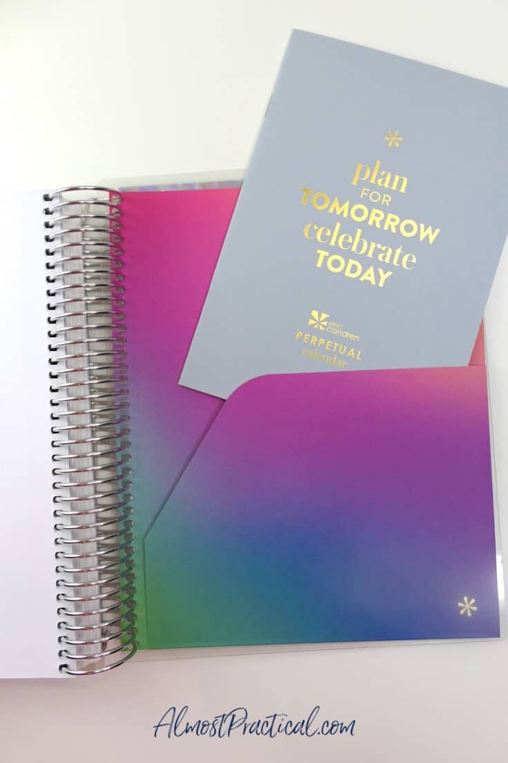 erin condren life planner folder and perpetual calendar booklet