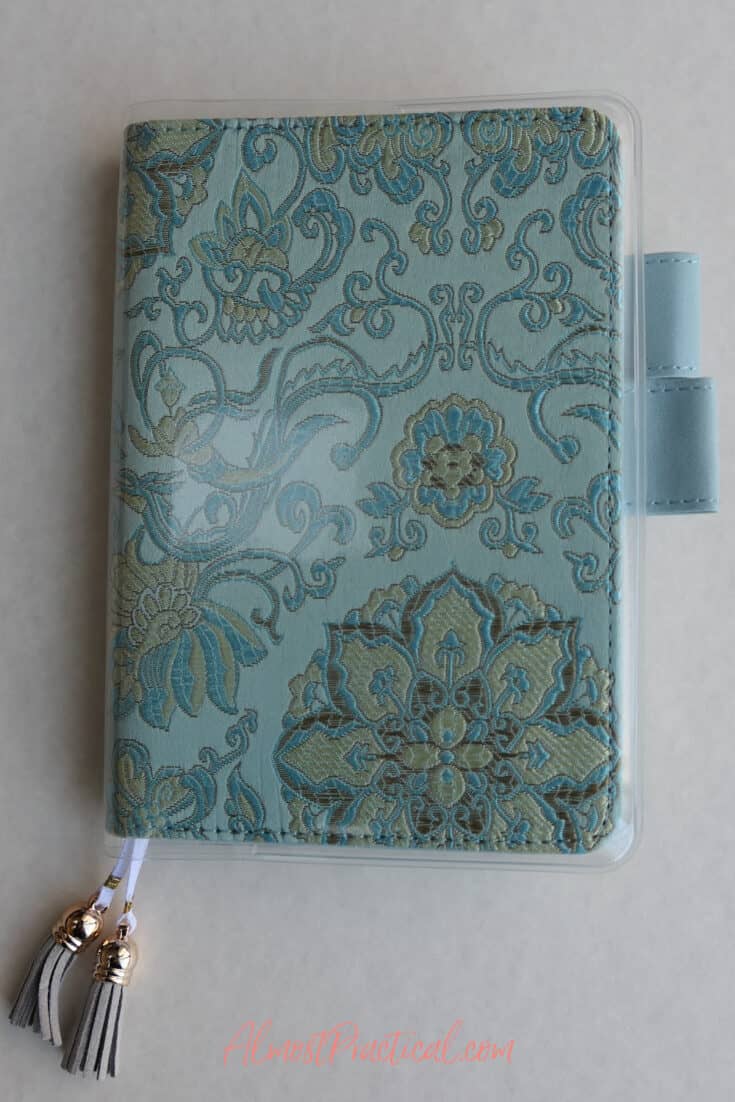 a6 size planner in light blue cover