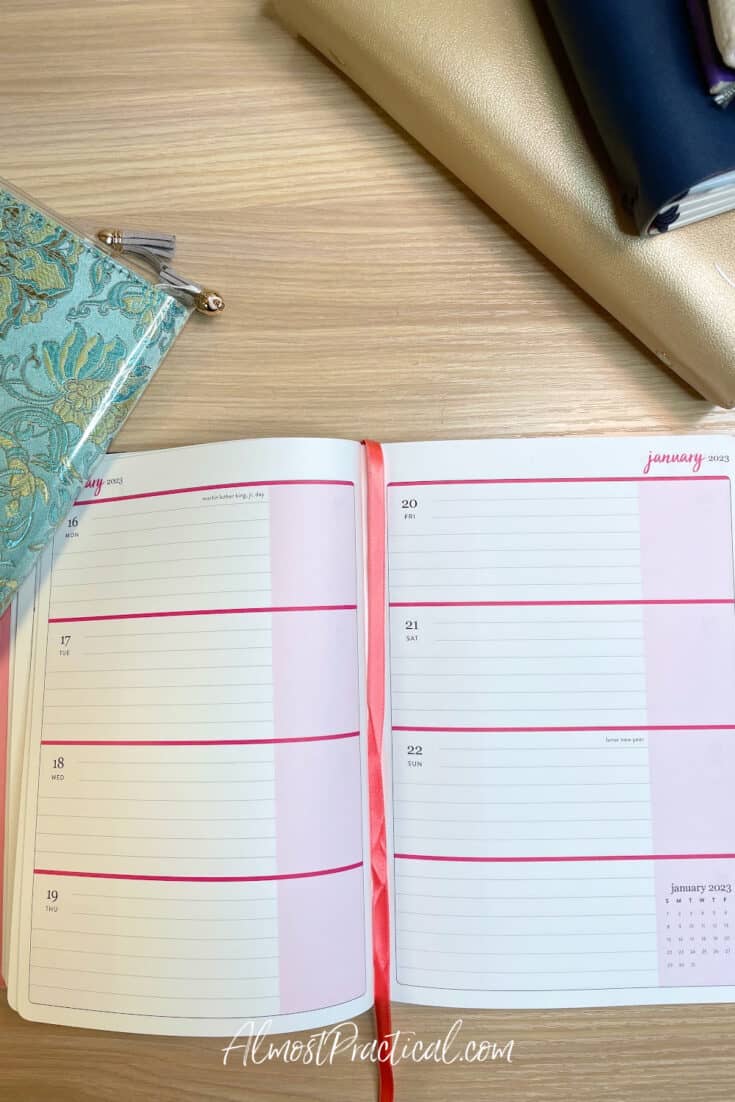 erin condren horizontal life planner open to weekly page