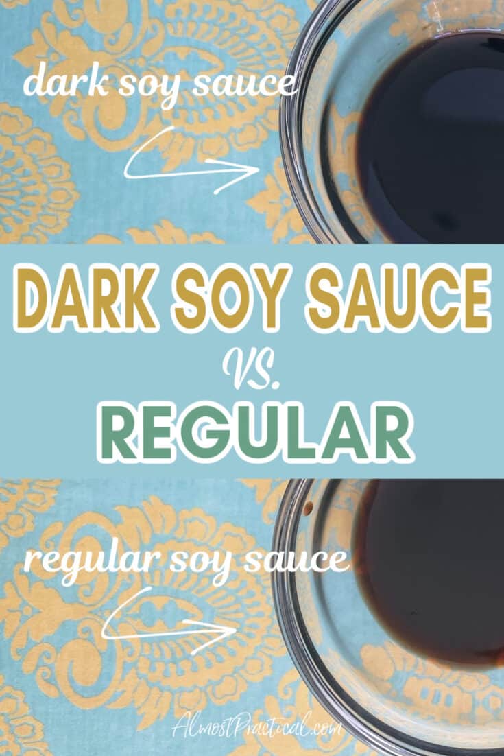 two bowls of soy sauce - one dark and one regular
