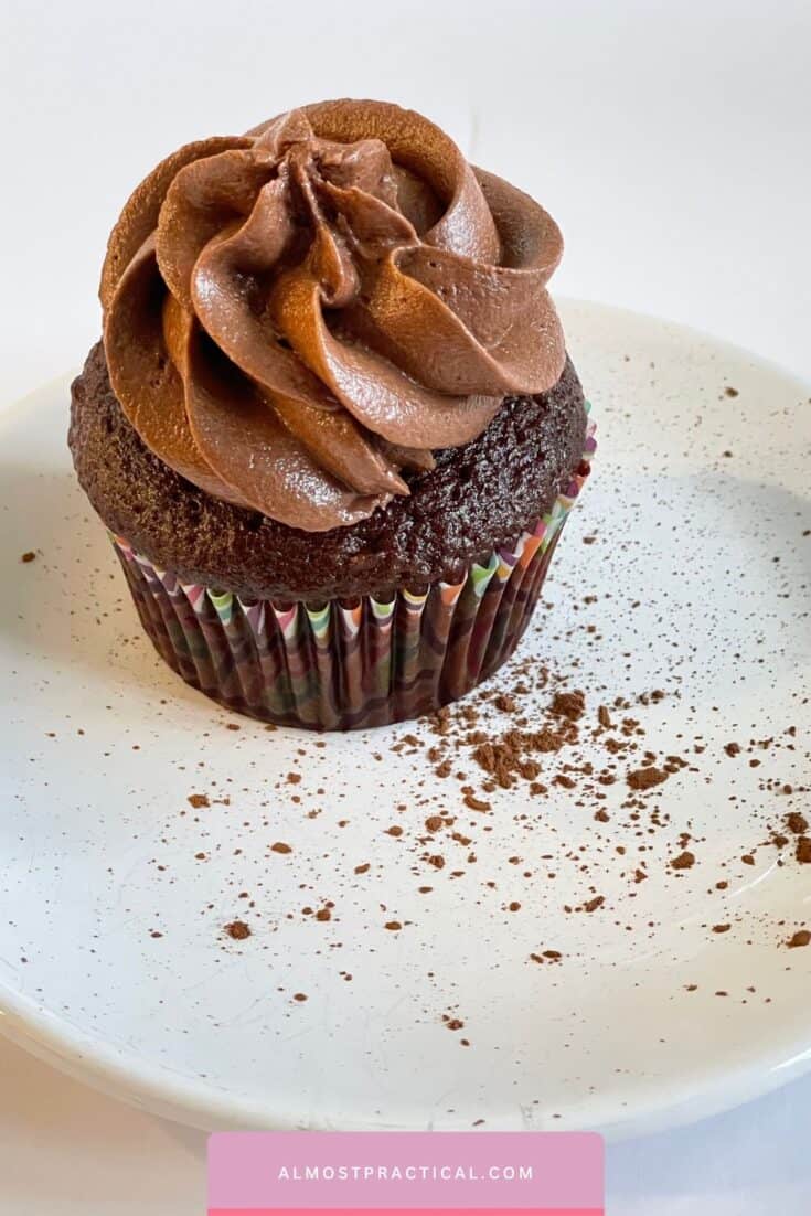 chocolate cupcake with chocolate frosting