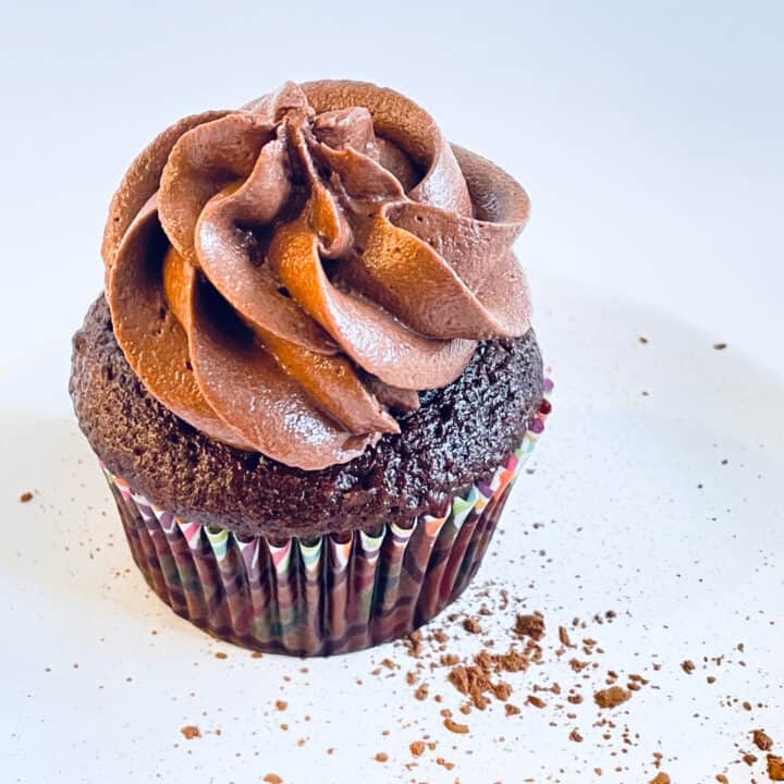 chocolate cupcake with chocolate frosting