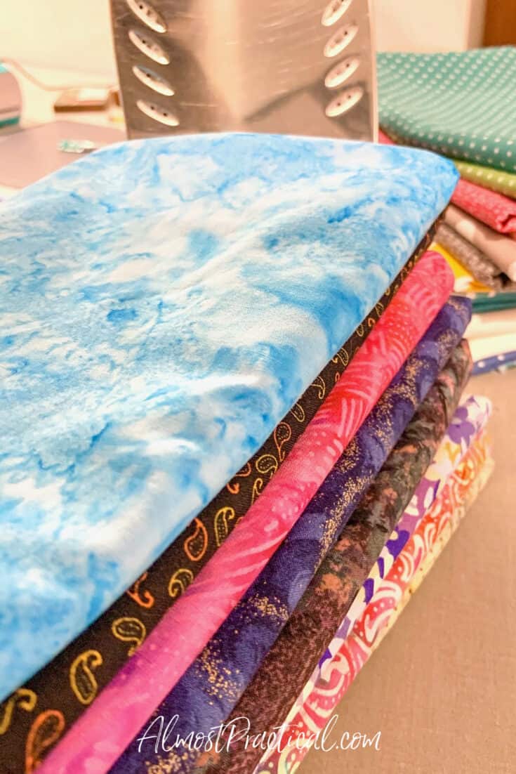 stack of folded fabrics
